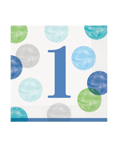 GoDan S. A. Servietten  1. Geburtstag Junge Dots