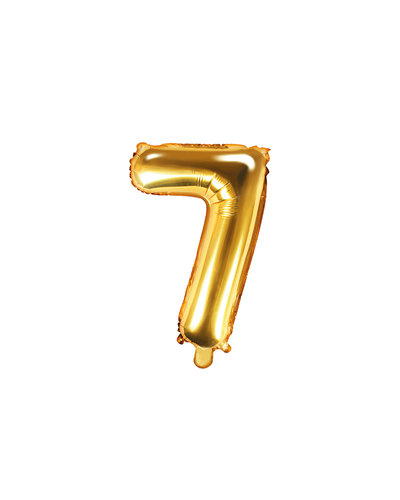PartyDeco Folienballon Zahl "7" Gold - 35 cm