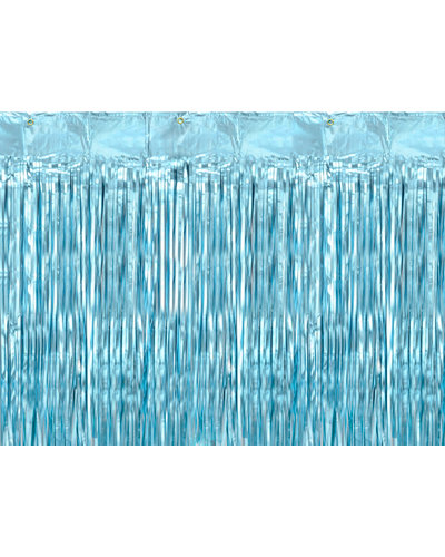 PartyDeco Glänzender Dekovorhang - hellblau