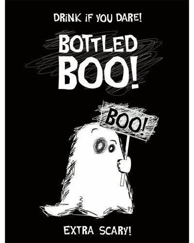 PartyDeco 10 Halloween Flaschen-Aufkleber BOO