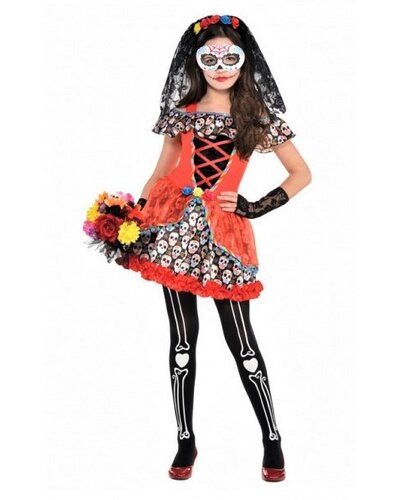 Amscan Mexikanische Senorita - Skelett Kostüm für Mädchen