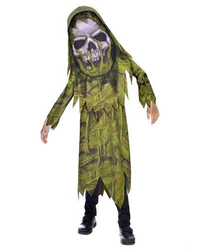 Amscan Grünes Zombie Kostüm "Big Head" für Kinder