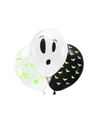 PartyDeco Halloween Schwarzlicht Luftballons