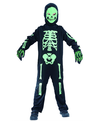Magicoo Skelett Kinderkostüm schwarz-grün inkl. Maske