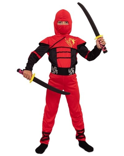 Magicoo Rotes Ninja Kostüm Kinder Jungen mit Maske