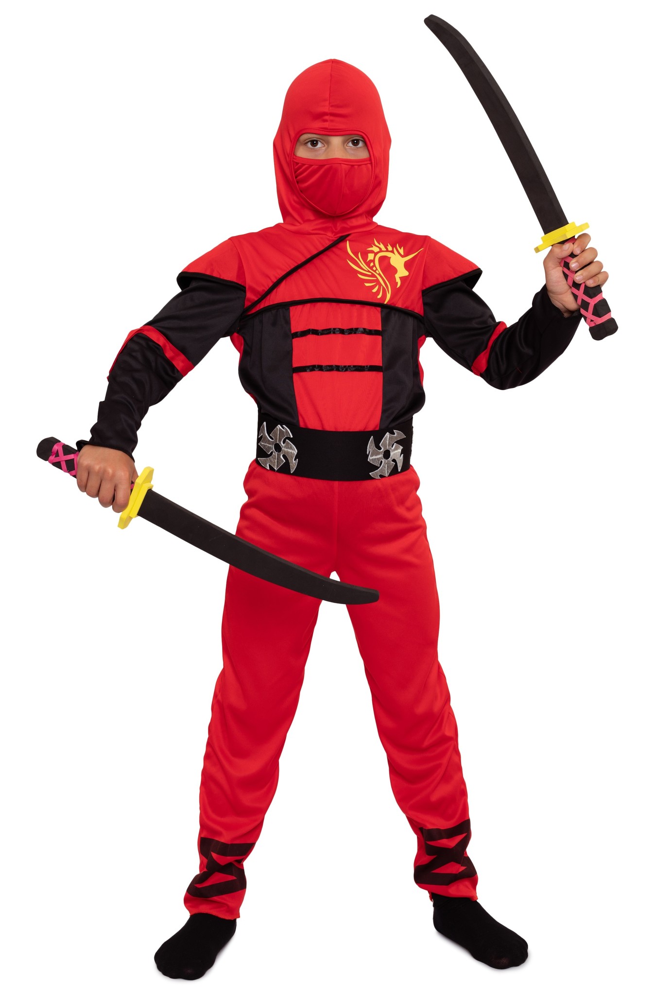 Roter Ninja Einteiler Kostüm für Kinder - Magicoo