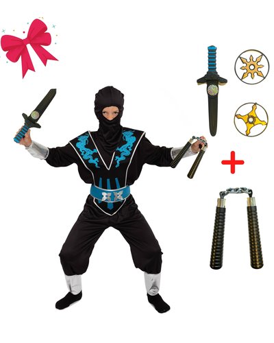 Magicoo Geschenkset für Jungen - Ninja Dragon blau-silber