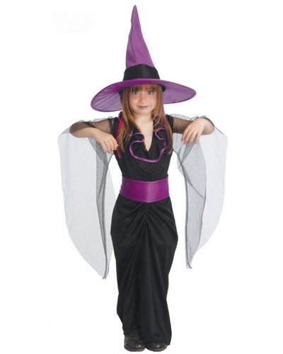 Magicoo Kostüm Hexe für Kind schwarz-lila
