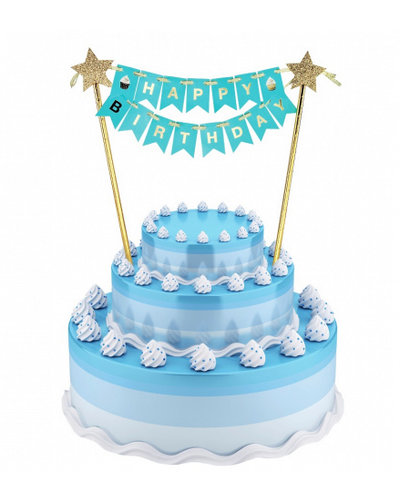 GoDan S. A. Kuchen / Tortendeko Happy Birthday blau