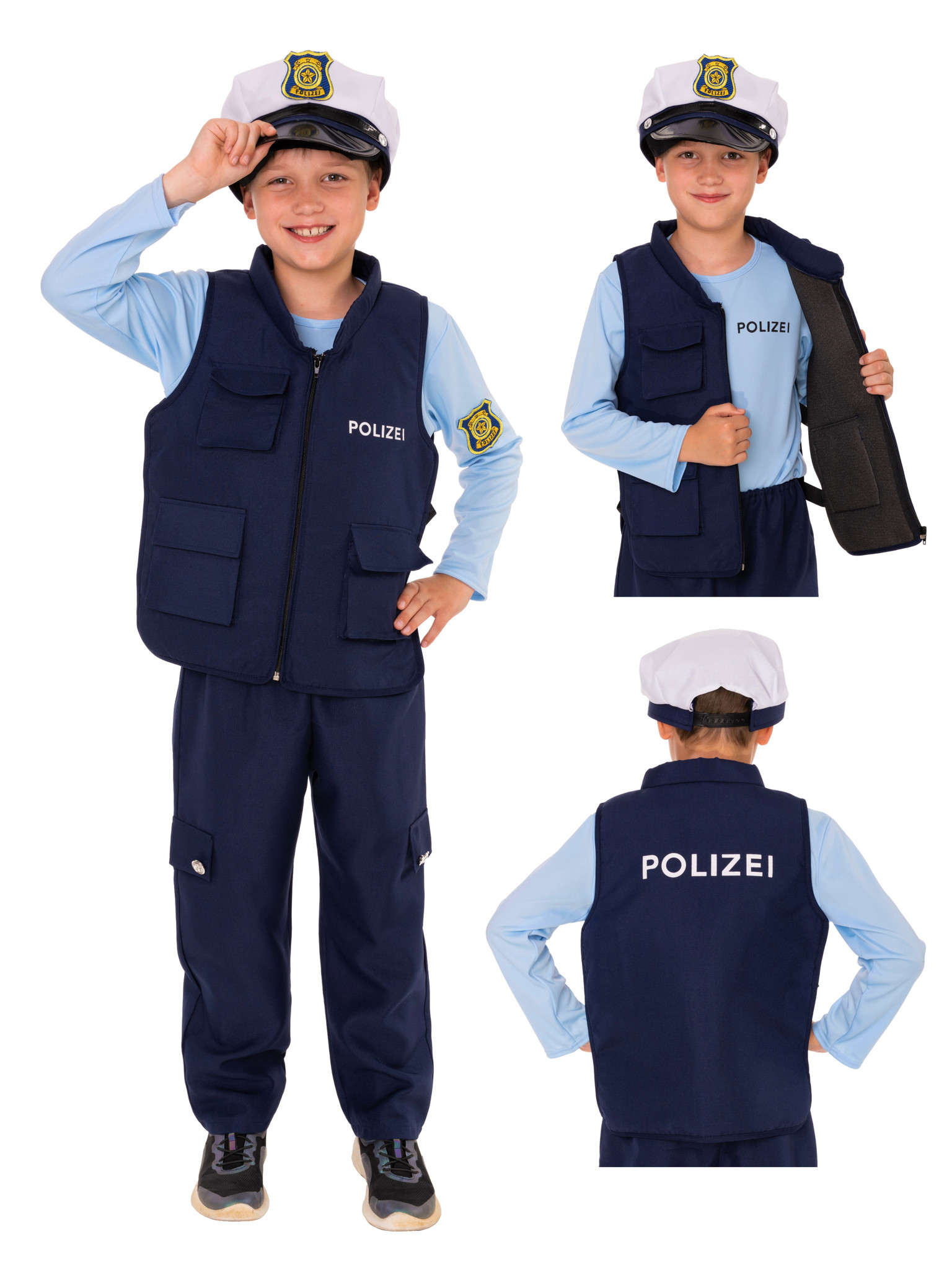 SEK Polizei Kostüm mit Schutzweste - Magicoo