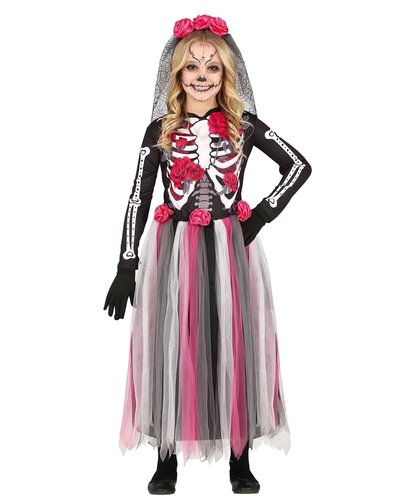 Fiestas Guirca Tag-der-Toten-Kostüm für Mädchen