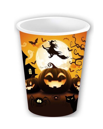 Magicoo 6 große Halloween Becher mit Kürbis-Hexen-Motiv