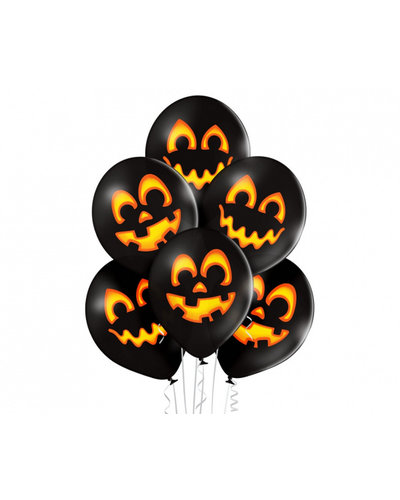 GoDan S. A. 6 schwarze  Latexballons  mit Halloween-Motiven-