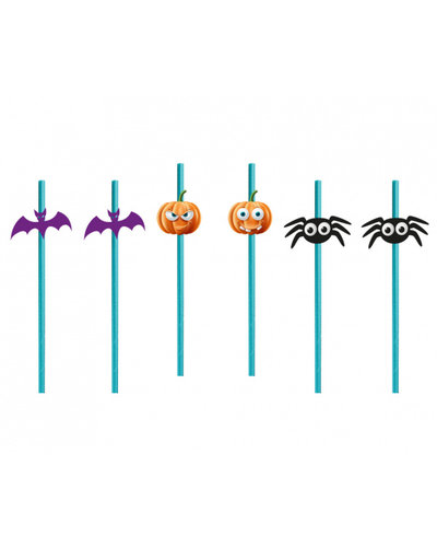 GoDan S. A. 6 Halloween Papiertrinkhalme BOO!