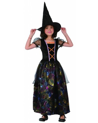 Magicoo Bunte Spinnenhexe - Hexenkostüm für Kinder