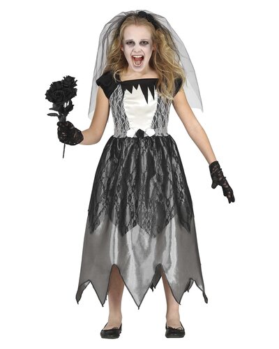 Fiestas Guirca Halloween Gothic Braut Kostüm für Mädchen