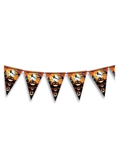 Fiestas Guirca Halloween Wimpelgirlande mit Kürbis- & Hexen-Motiv