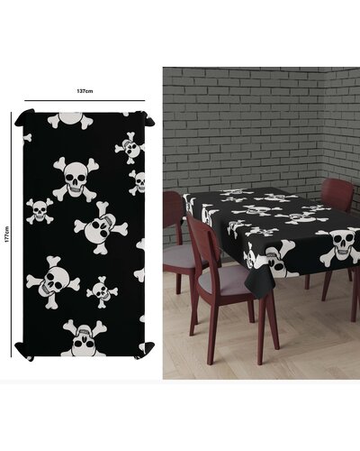 Fiestas Guirca Halloween Tischdecke mit Totenköpfen 137x 274