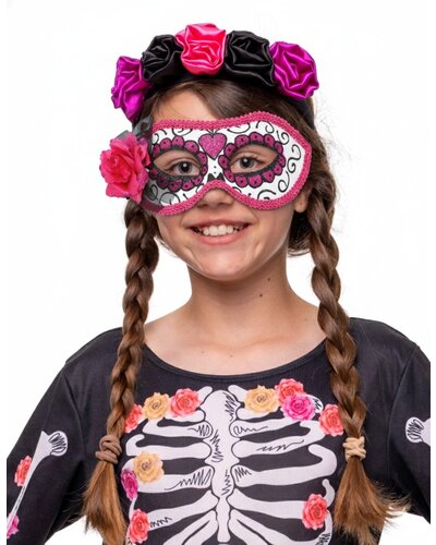 Fiestas Guirca Mexikanische Skelett Maske rosa