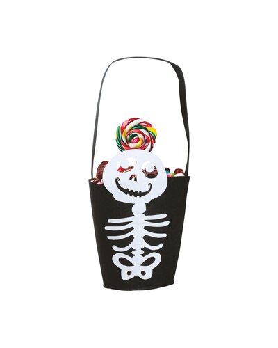 Fiestas Guirca Halloween Tasche mit Skelett 14 x 18 cm