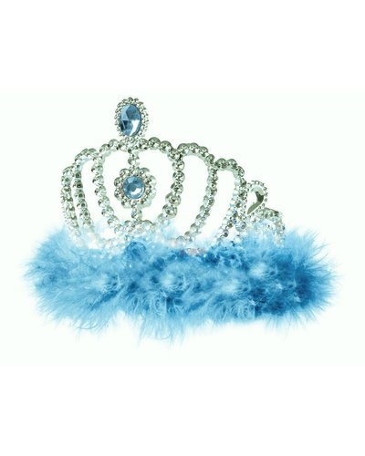 Magicoo Prinzessin Diadem blau mit Federn - Eiskönigin Diadem