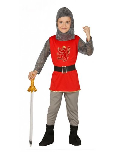 Magicoo Kostüm Ritter für Jungen rot-silber-grau