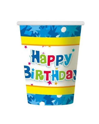 Magicoo 6 Pappbecher Kindergeburtstag blau