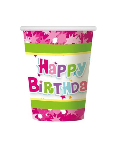 Magicoo 6 Partybecher rosa Kindergeburtstagsparty