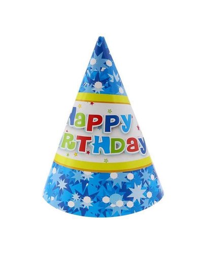 Magicoo 6 Partyhüte blau Kindergeburtstagsparty