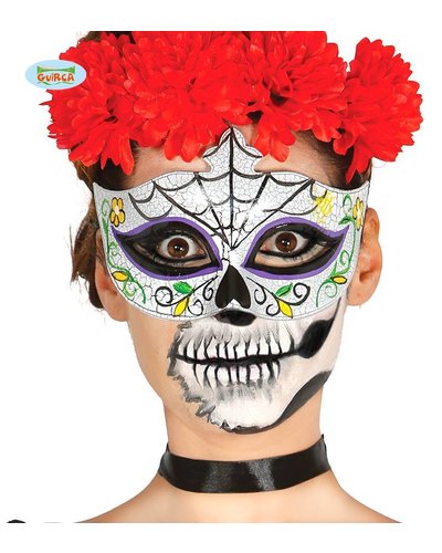 Fiestas Guirca Skelett Maske "Tag der Toten"