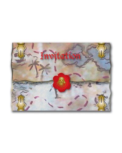 Magicoo 8 Einladungskarten für Piratenparty