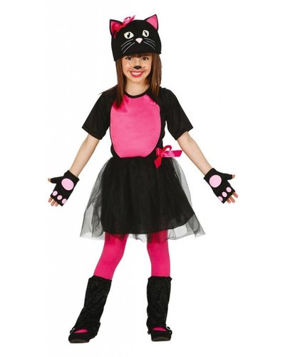 Magicoo Katzenkostüm für Mädchen pink-schwarz