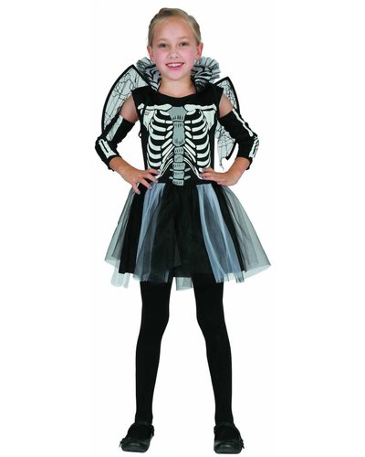 Magicoo Sklettmädchen mit Flügeln - Skelett Kostüm für Mädchen