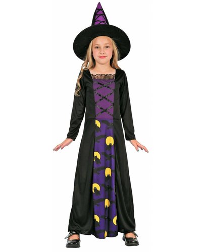 Magicoo Eulenhexe - Hexenkostüm für Kind lila-schwarz - Hexenkostüm Mädchen