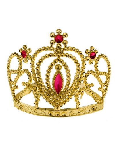 Magicoo Tiara gold mit roten Steinen