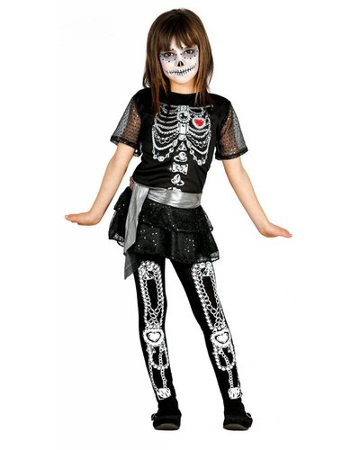 Magicoo Mexikanisches Skelett Kostüm für Mädchen