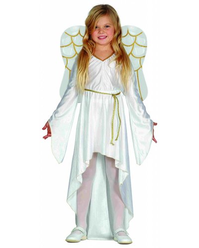 Magicoo Weiß-Goldener Engelkostüm Kinder