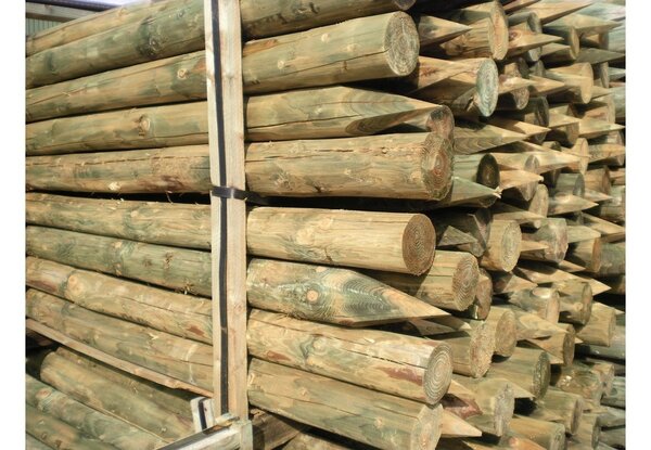 Paal rond geschild 7 cm