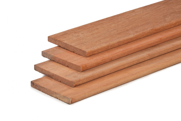 Hardhout plank 1,4x14 x180 cm - geschaafd