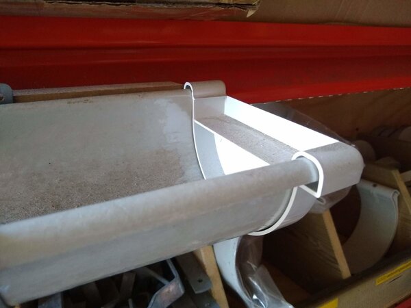 Dakgoot G250 Wit/Grijs Zijkant