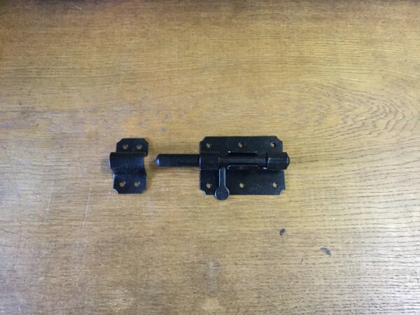 Plaatgrendel schuif 90mm Zwart