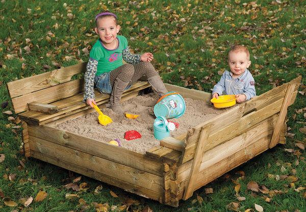 Zandbak Tom 120x120 Deksel = Bank op=op