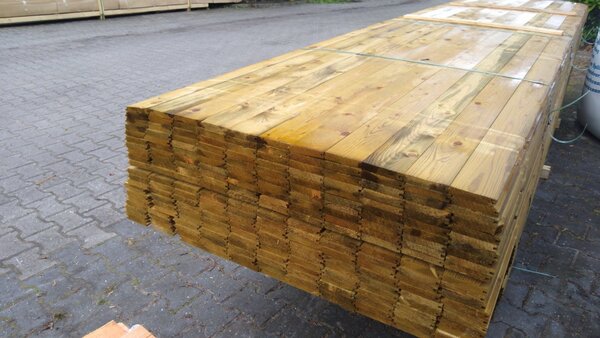 Dakbeschot Vuren Vellingdeel geïmpregneerd  1.6x9.5 cm