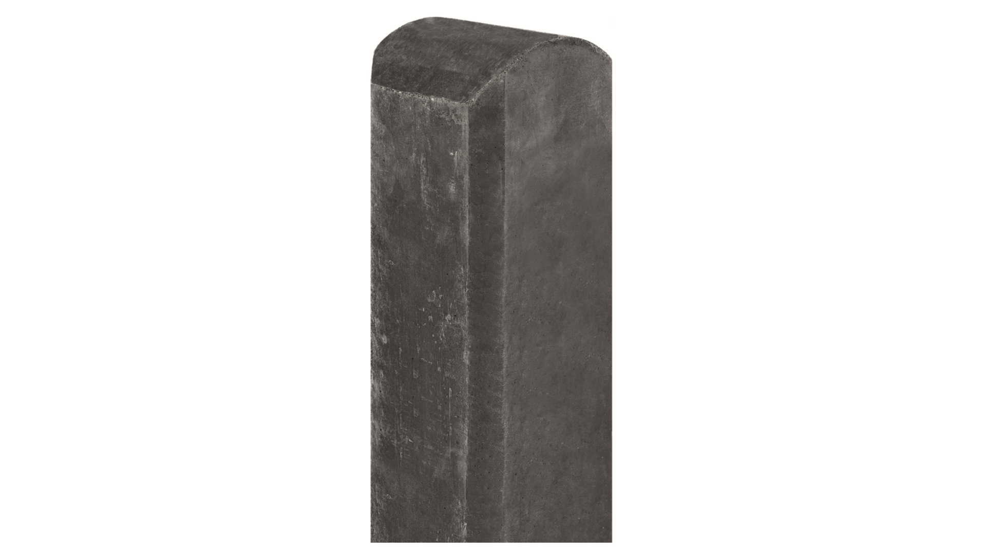 Betonpaal Antraciet 280 cm halfrondekop voor enkele onderplaat Tussenmodel