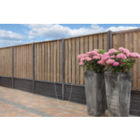 Betonpaal Antraciet 10x10x280 cm Pyramidekop voor dubbele onderplaat (72 cm)