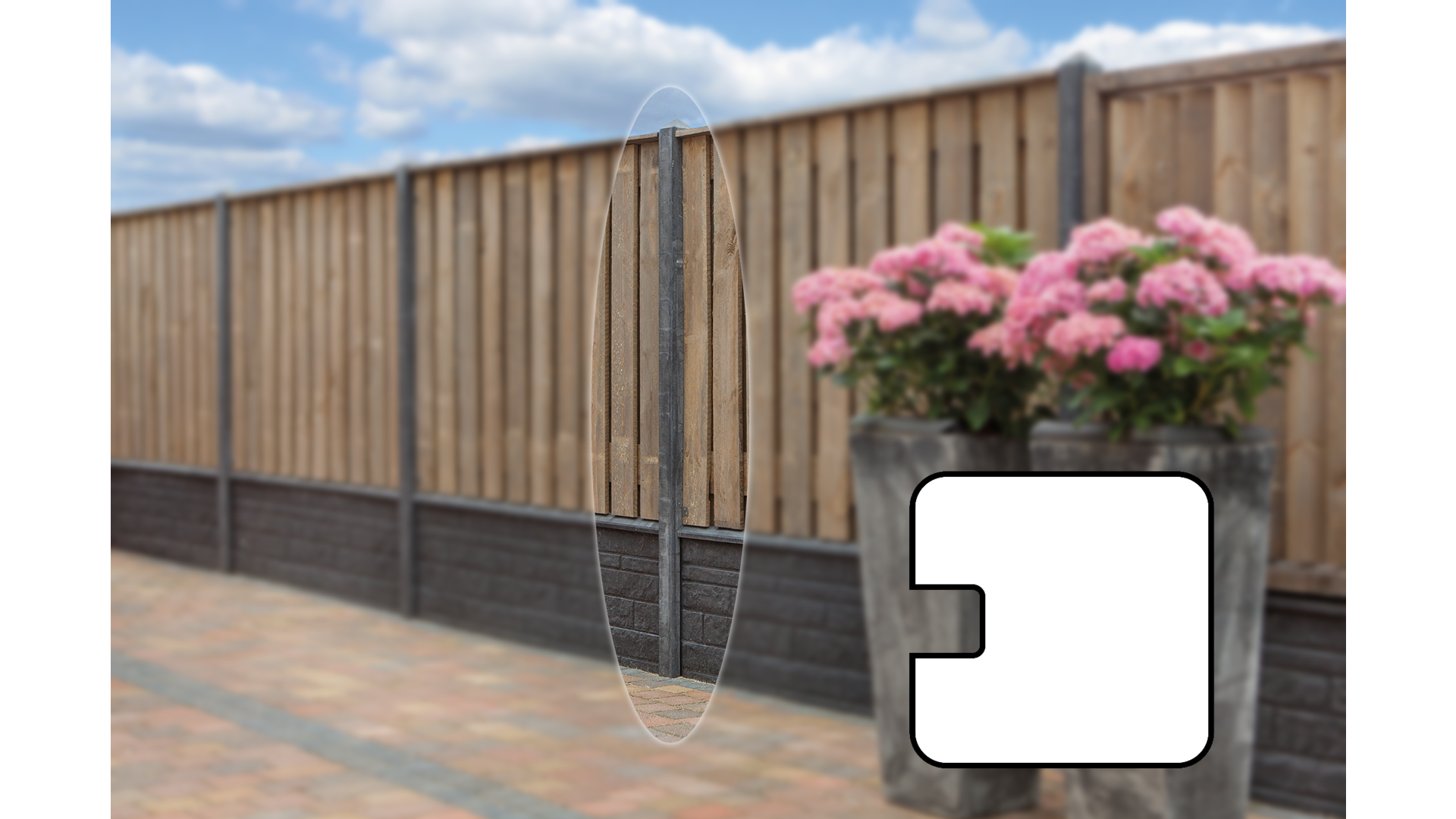 Betonpaal Antraciet 10x10x280 cm Pyramidekop voor dubbele onderplaat (72 cm)