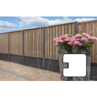 Betonpaal Antraciet 10x10x280 cm Pyramidekop voor dubbele onderplaat (72 cm)