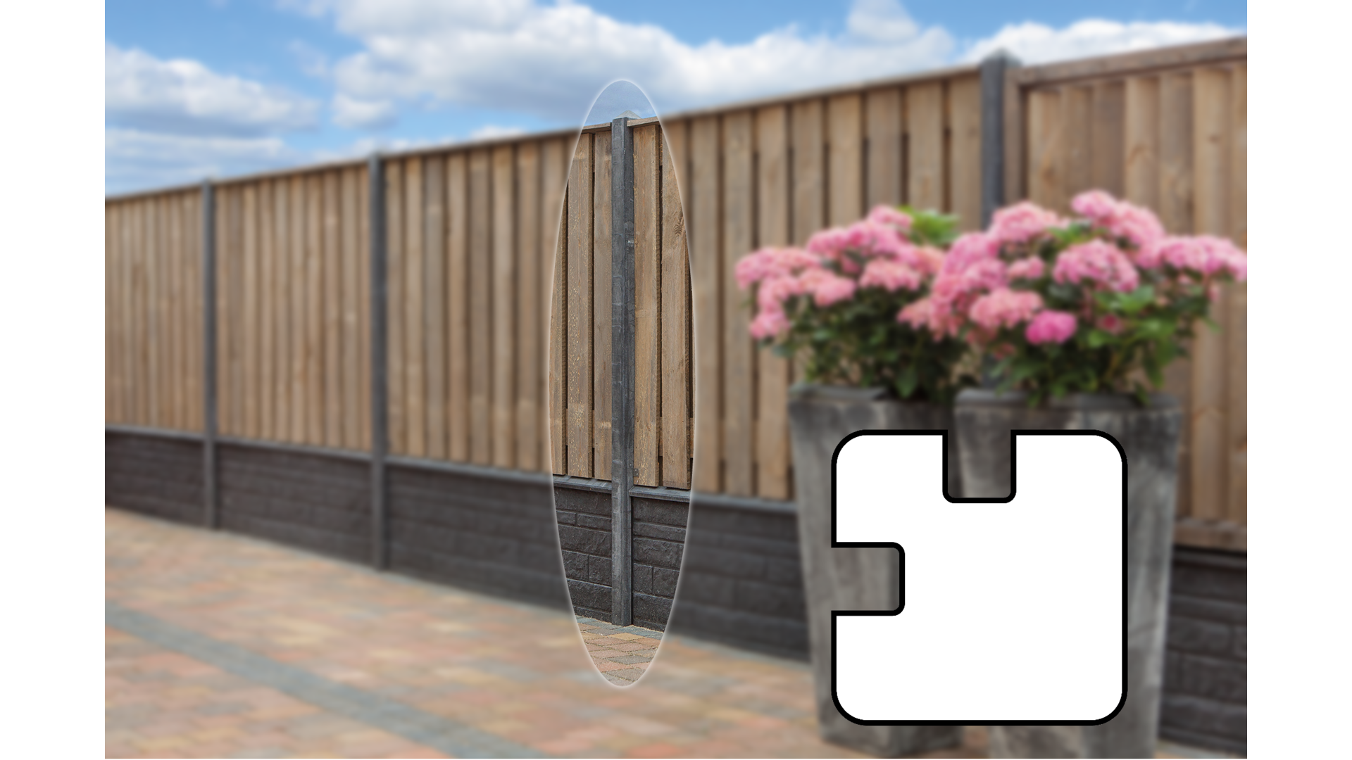 Betonpaal Antraciet 10x10x280 cm Pyramidekop voor dubbele onderplaat (72 cm)