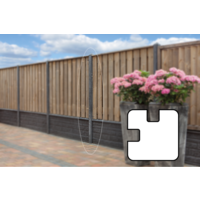 Betonpaal Antraciet 10x10x280 cm Pyramidekop voor dubbele onderplaat (72 cm)