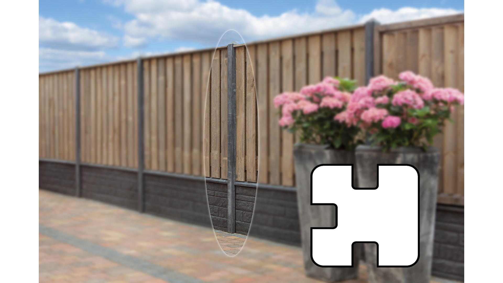 Betonpaal Antraciet 10x10x280 cm Pyramidekop voor dubbele onderplaat (72 cm)